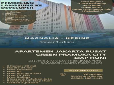 APARTEMEN GREEN PRAMUKA JAKARTA PUSAT UNIT BARU FREE FURNISH BISA KPR