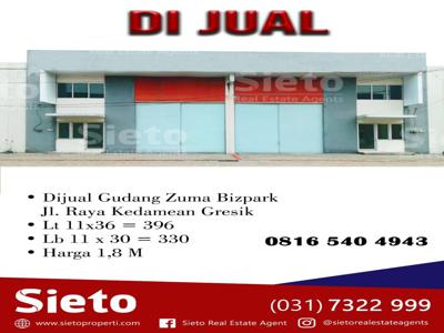 Dijual Gudang Zuma Bizpark Kedamean Gresik. Harga jual Rp. 1,8 M