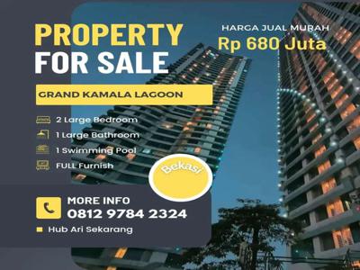 Dijual Harga Murah Apartement 2 Kamar di Grand Kamala Lagoon Bekasi