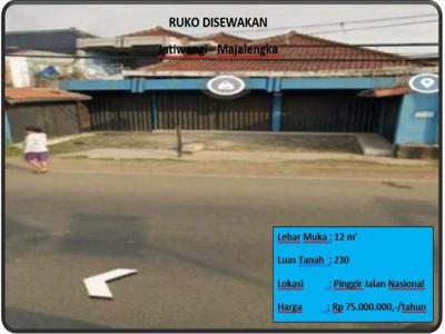 disewakan ruko kondisi sesuai di foto