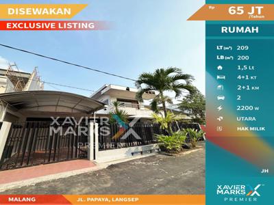 Disewakan Rumah Jl. Papaya, daerah Buah-buahan, Langsep - Kota Malang