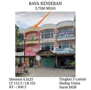 Dijual Ruko Raya Kenjeran 3 Lantai Strategis Dkt Raya Merr Mulyosari