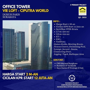 Office Tower Vie Loft Ciputra World Dukuh Pakis Bisa KPR dkt Darmo