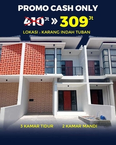 PROMO AKHIR TAHUN RUMAH KARANG INDAH TUBAN 2 LANTAI, FULL DISKON