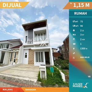 Rumah Modern 2 Lantai Dijual Lokasi Strategis Jl Sarangan Kota Malang
