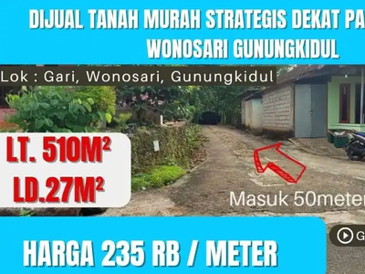 Tanah Dijual Murah dan Strategis Dekat Pabrik Di Gari Wonosari