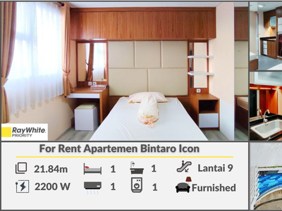 Apartemen Bintaro Icon Type Studio, Fully Furnished, Harga 40 Jt/Thn Nego
