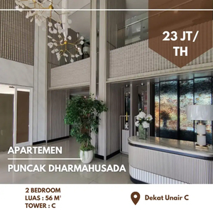 2 BR - Luas 56 m² Apartemen Puncak Dharmahusada Tower C