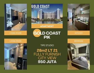 Apartment Gold Coast Pik Bahama Studio City View Full Furniture Langka