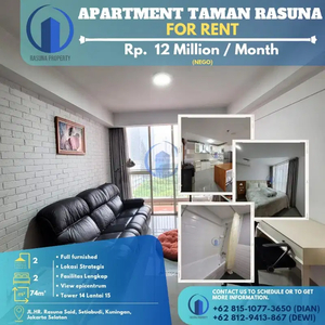 Apartment Taman Rasuna, For Sale, 2 Br, Full Furnished, Siap Huni