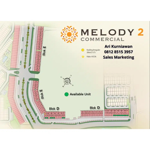 Dijual Melody Ruko 5x20 Modern STYLE Dekat Danau Hadap Jalan Boulevard