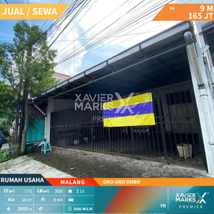 Dijual Rumah Usaha Nol Jalan Raya Oro-oro Dowo Malang Kawasan Komersil