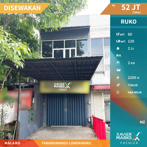 Disewakan Ruko Strategis Dekat Pasar Tawangmangu Lowokwaru Malang