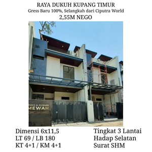 Rumah Baru Dukuh Kupang SHM dkt Mall CW Tol Mayjend Sungkono Darmo