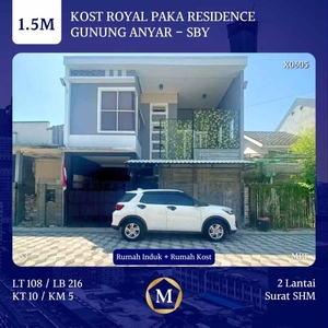 Rumah Kost 2 Lantai Royal Paka Residence Surabaya 15m Shm