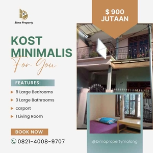 Rumah Kost 9 Kamar 2 Lantai Di Kota Malang