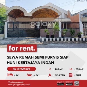 SEWA RUMAH SEMI FURNIS SIAP HUNI KERTAJAYA INDAH