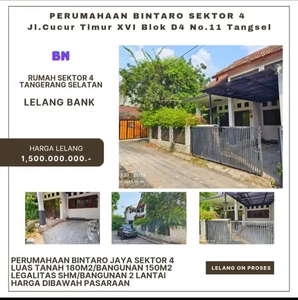 TERMURAAH. Dijual via Lelang Bank Rumah Bintaro Sektor 4 Tangsel