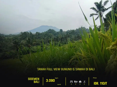 TERMURAH DI KELASnya Tanah Full View Gunung dan Sawah Sidemen Bali