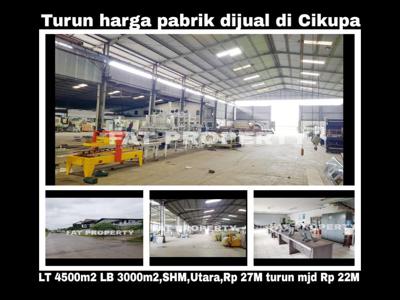 Dijual pabrik di Kawasan Industry Bonen Raya Serang km 18,8, Cikupa