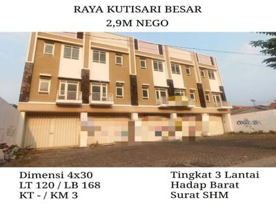 Dijual Ruko Kutisari Besar Surabaya 2.9M Nego SHM Hadap Barat 3 Lantai