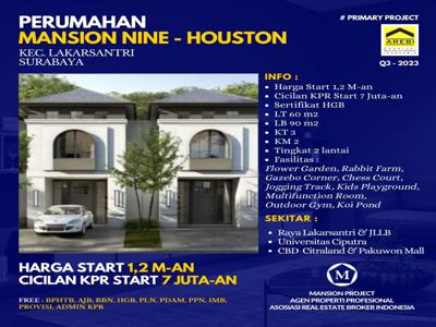 Rumah 2 lantai Mansion Nine Surabaya Barat Dkt Citraland New