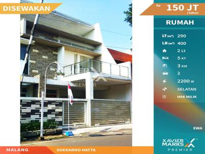 Disewakan Rumah 2 Lantai Di Soekarno Hatta, Lowokwaru, Malang