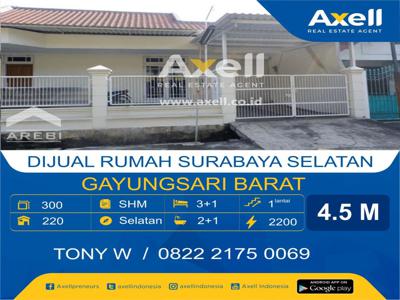 Rumah Gayungsari Barat Dijual