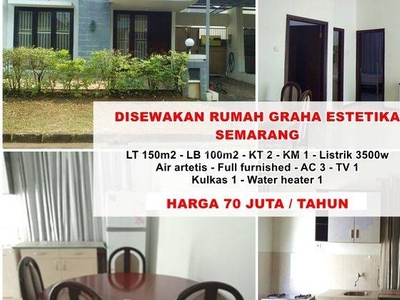 Disewakan Rumah Furnish Graha Estetika Banyumanik Semarang