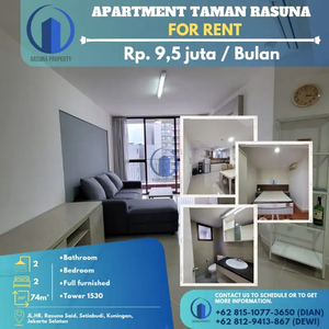 Apartment Taman Rasuna, For Rent, 2 BR, Full Furnished, New renov
