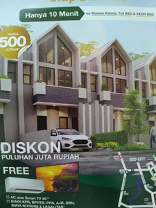 Cluster BSD selatan dekat tol dan stasiun 764 JT KPR DP 0% free biaya