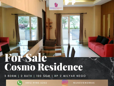 Dijual Apartement Cosmo Residence 3BR Fully Furnished Lantai Rendah