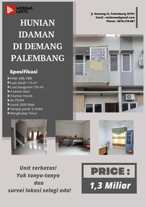 Dijual Rumah Demang Palembang