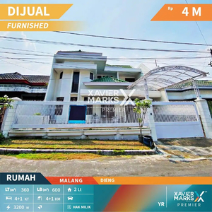 Dijual Rumah Mewah Luas Murah Gaya Klasik Furnish Full di Dieng Malang