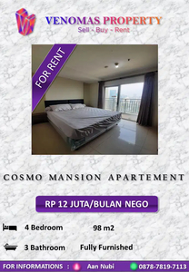 Disewakan Apartement Cosmo Mansion 3+1BR Full Furnished View Pool