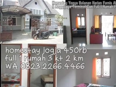 Homestay Yogya Bulanan Harian Furnis AC 3KT UII Anggajaya Terminal Con