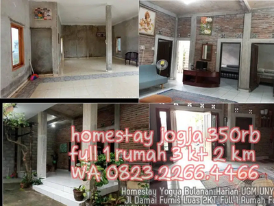 Homestay Yogya Bulanan Harian UGM UNY Liburan Jl Damai Furnis Luas 2KT