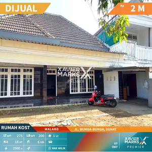 Lu1335 Dijual Rumah Kos Murah di Bunga Bunga Suhat Malang