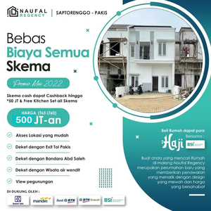 Rumah Cluster Murah Pakis Malang di Naufal Regency Bugis Saptorenggo