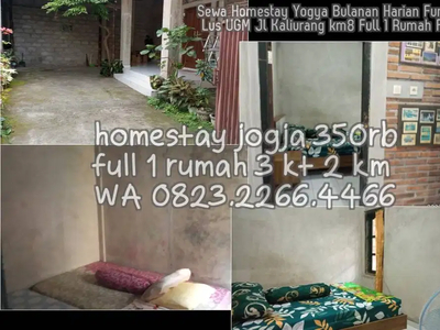 Sewa Homestay Yogya Bulanan Harian Furnis 2KT Lus UGM Jl Kaliurang km8