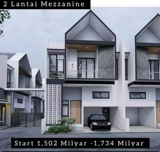 Townhouse 2 lantai mezzanine mulai 1.502 M cash KPR DP 0%