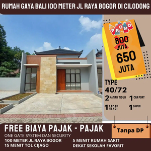 rumah strategis ready 100 meter jln raya bogor tanpa dp