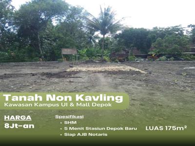 Di Jual Tanah Beji: Dekat Kampus UI Lokasi Pinggir Jalan