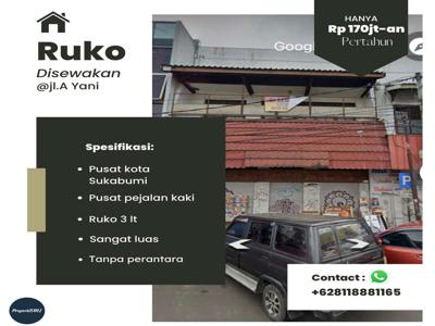Disewakan Ruko di Jl. Ahmad Yani Pusat kota Sukabumi