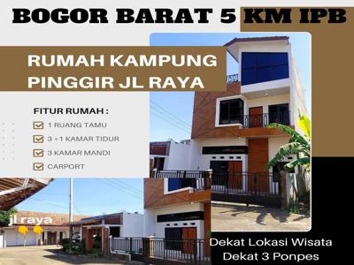 Jual Rumah Bogor Butuh Uang, Pinggir Jl, 3lt Plus Rooftop 5Km IPB