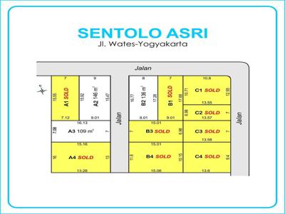 Luas Ideal 109m2 SHM P, Tanah Kavling Kawasan Industri Sentolo Jogja