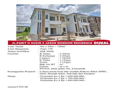 Rumah Paris2 Komplek Jason Mansion Type 170 Pontianak