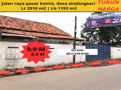 Rumah Pinggir Jalan Raya Pasar kemis, Sindangsari, Turun Harga