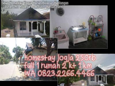 Sewa Homestay Yogya Harian Bulanan Kentungan Liburan 2KT Kluarga Luas