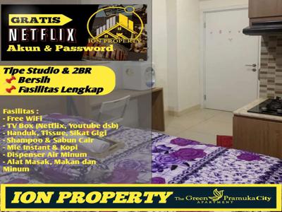 SEWA PERJAM MURAH FREE NETFLIX APARTEMEN GREEN PRAMUKA CITY